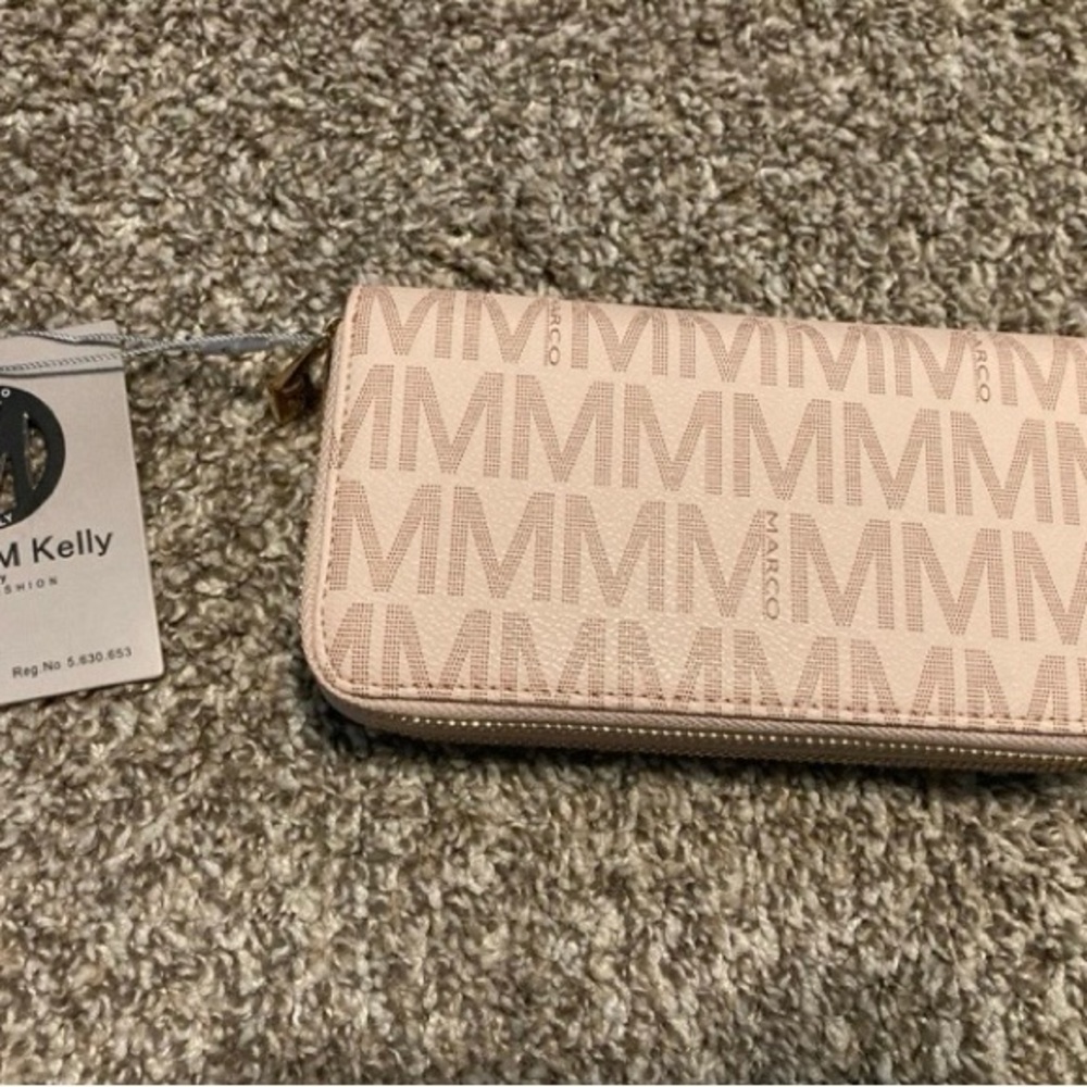 MKF Collection Danielle Milan M Signature Wallet Wristlet Pink Vegan Leather New